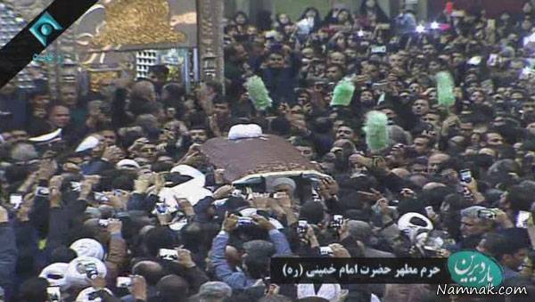 پیکر هاشمی در مرقد امام