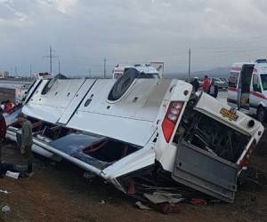 واژگونی اتوبوس ، واژگونی اتوبوس در سمنان