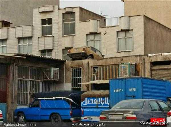 خودرو روی پشت بام ، پارک کردن خودرو ، عجیب