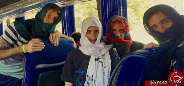 ماجرا  و عکس های عجیب روسری سر کردن بازیکنان والیبال آرژانتین در ایران