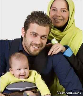 پژمان بازغی در کنار همسرش مستانه مهاجر و فرزندش3