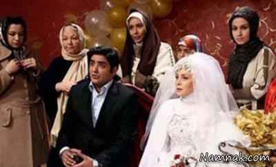 حدیث فولادوند با لباس عروس کنار همسرش ، بازیگر مشهور ، بازیگران در کنار همسرانشان