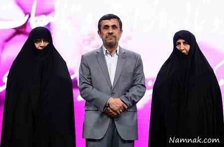 احمدی نژاد در کنار همسر و خواهرش + عکس