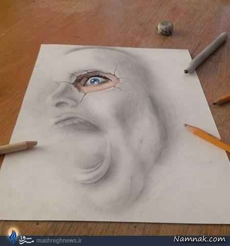 نقاشی چهره سه بعدی