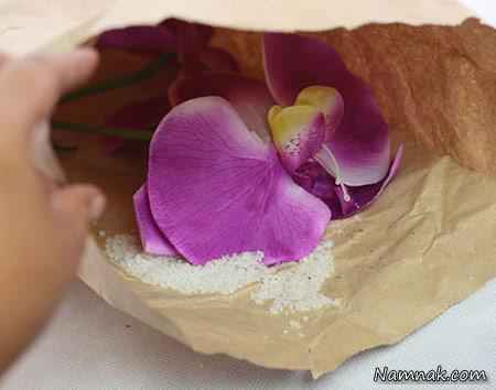 گل مصنوعی در کیسه نمک