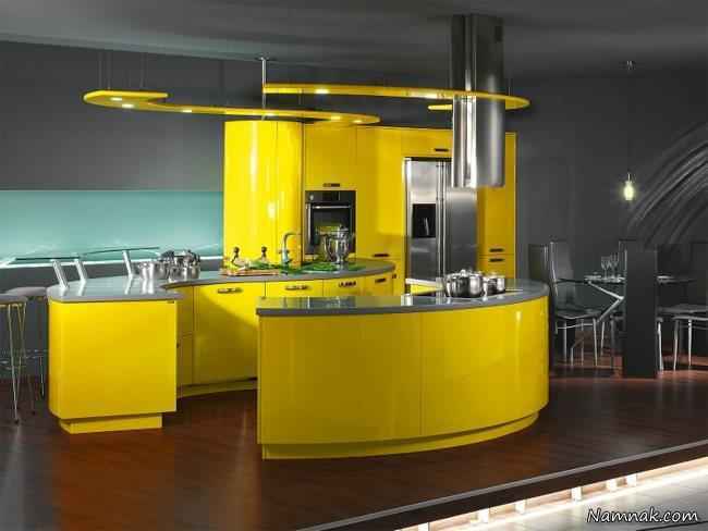 کابینت بندی مدرن با رنگ زرد ، کابینت آشپزخانه 92 ، کابینت بندی به روز