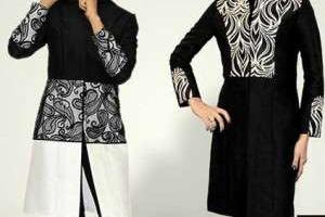 مانتو سفید مشکی