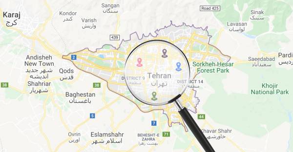 انتخاب مدرسه نقشه تهران