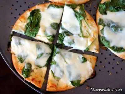 طرز تهیه پیتزای اسفناج و پنیر پیتزای اسفناج و پنیر
