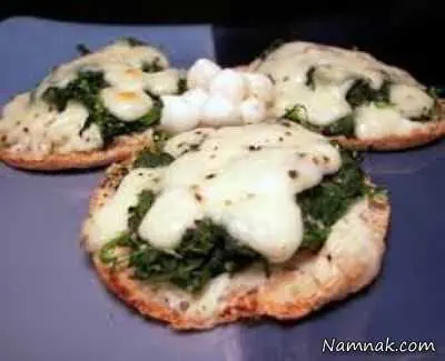 پیتزای اسفناج و پنیر طرز تهیه پیتزای اسفناج و پنیر