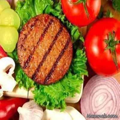 همبرگر کبابی ، درست کردن همبرگر کبابی ، همبرگر کبابی رژیمی