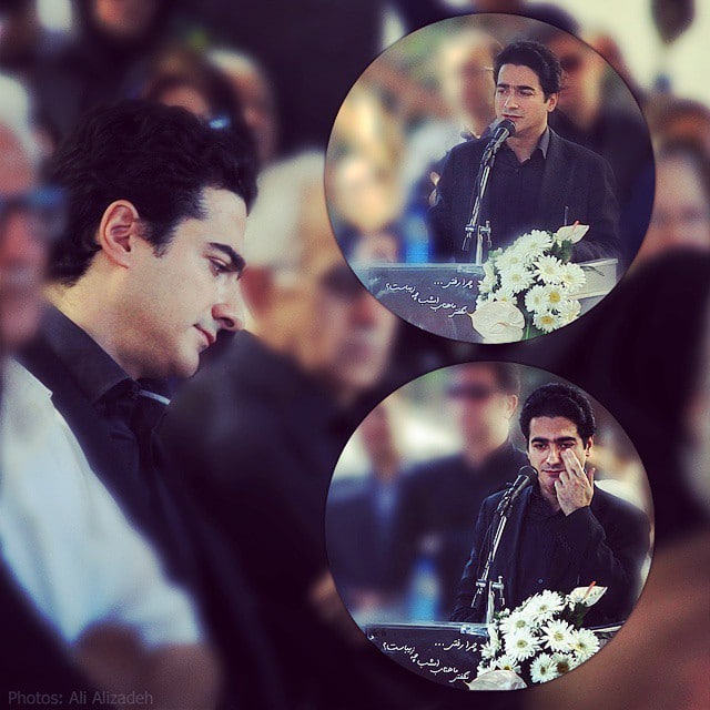 همایون شجریان در مراسم خاکسپاری پدرش همایون شجریان در خاکسپاری پدرش