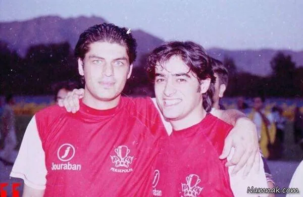 شهاب حسینی و سام درخشانی در لباس پرسپولیس شهاب حسینی