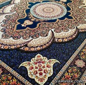 فرش سرمه ای ، چیدمان اتاق پذیرایی
