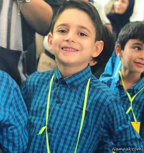 عکسی از پسر بابک جهانبخش در اولین روز مدرسه پسر بابک جهانبخش