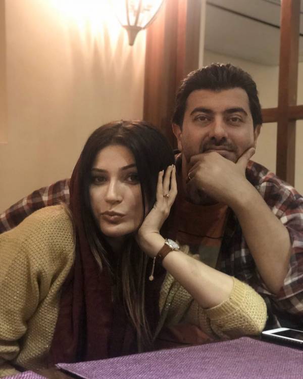 شیوا طاهری و همسرش