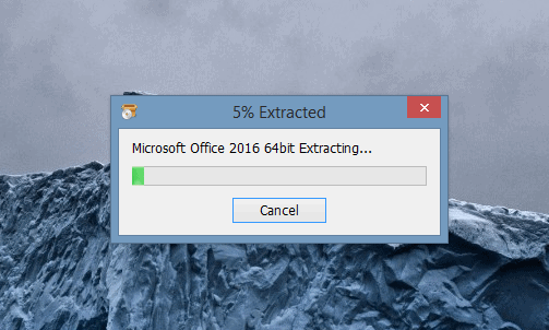 کمی صبر کنید تا فایل extract شود آموزش نصب آفیس