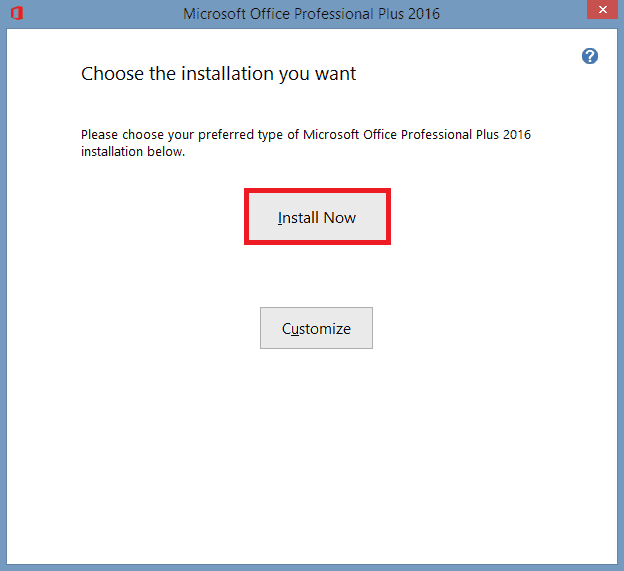 گزینه Install now را انتخاب کنید نحوه نصب آفیس