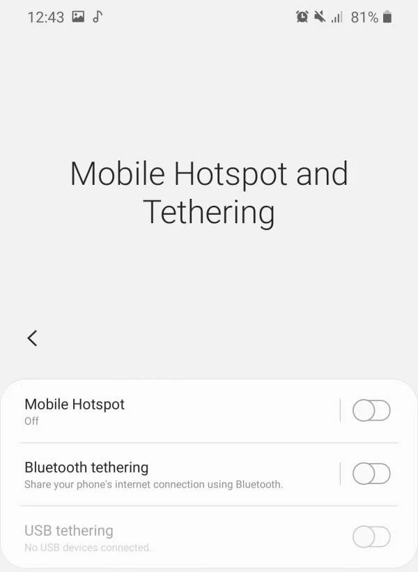 اتصال اینترنت گوشی به لپ تاپ با کابل USB اشتراک گذاری اینترنت گوشی