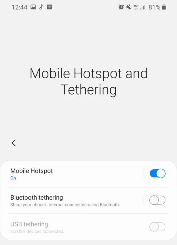گزینه mobile hotspot را انتخاب کنید هات اسپات اینترنت گوشی