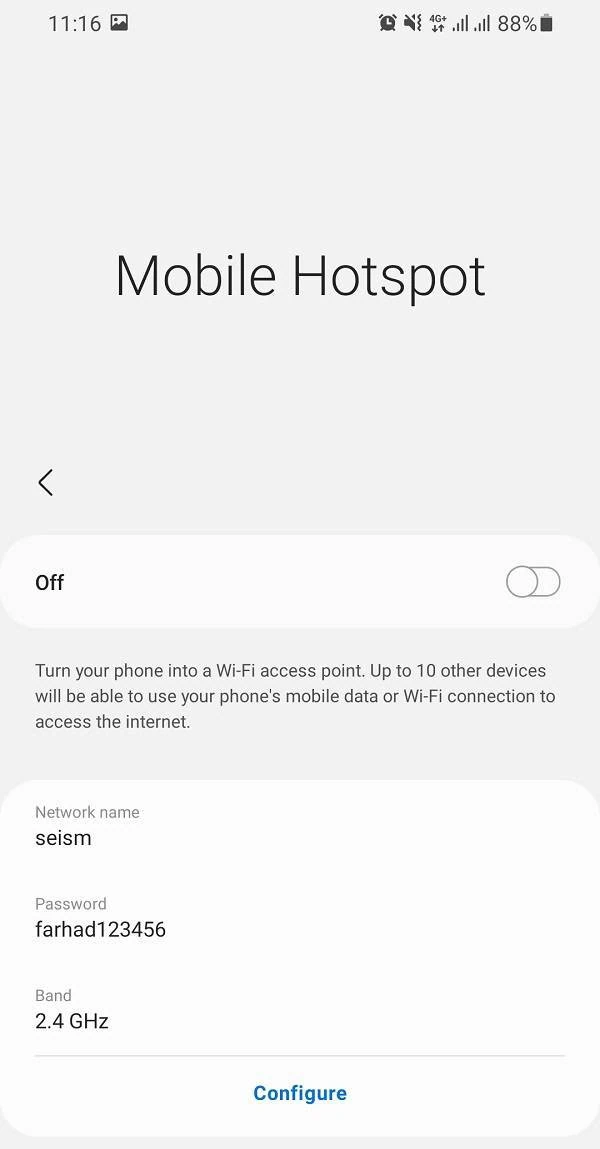 اشتراک گذاری و هات اسپات کردن اینترنت گوشی اشتراک گذاری اینترنت