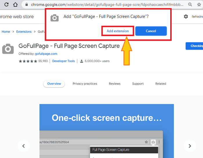 گزینه add extension را انتخاب کنید نصب افزونه