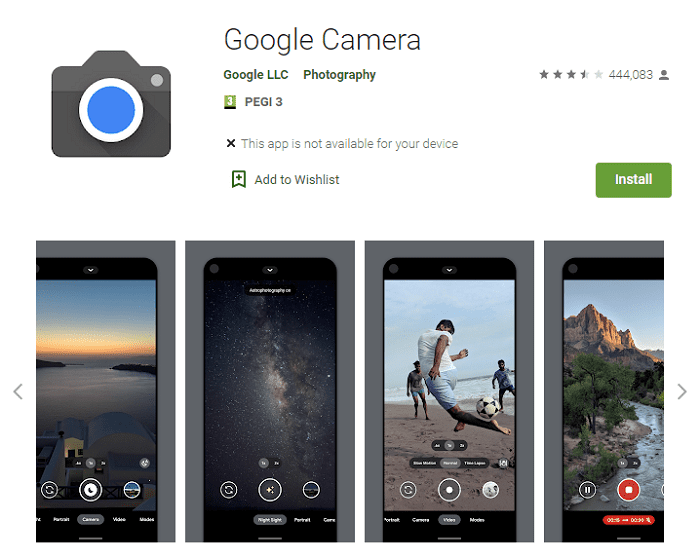 برنامه Google Camera