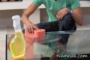 میز شیشه ای ، خط و خش میز