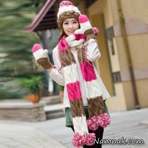 کلاه و شال گردن ، کلاه بافتنی دخترانه