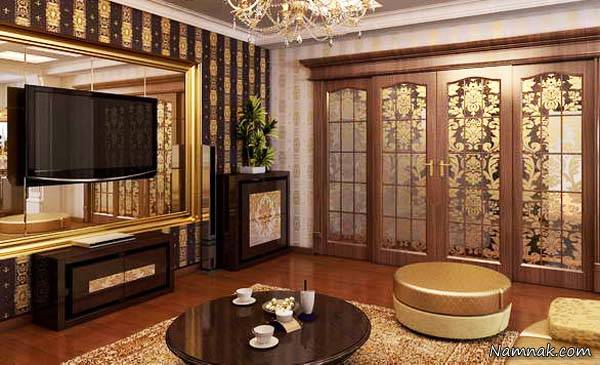 دکوراسیون منزل به رنگ طلایی دکوراسیون طلایی