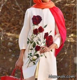 مانتو گلدوزی شده ، گلدوزی مانتو مجلسی