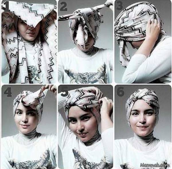 بستن شال و روسری برای صورت بیضی مدل بستن روسری