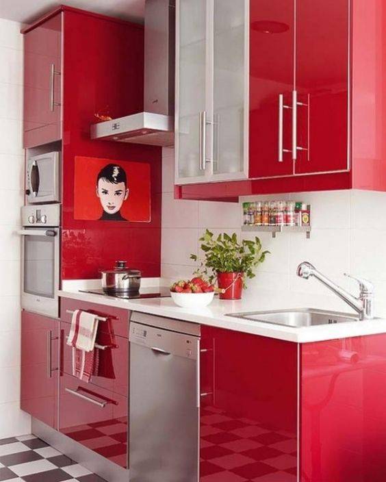 آشپزخانه قرمز و سفید