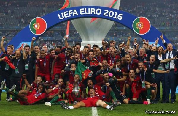 خوشحالی بازیکنان پرتغال یورو 2016