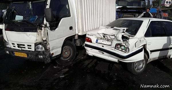 تصادف زنجیره ای در تهران