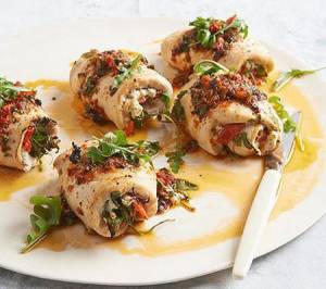 طرز تهیه رول مرغ ، رول مرغ و سبزیجات