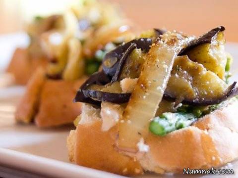 انواع پیش غذا طرز تهیه بروسکتا بادمجان