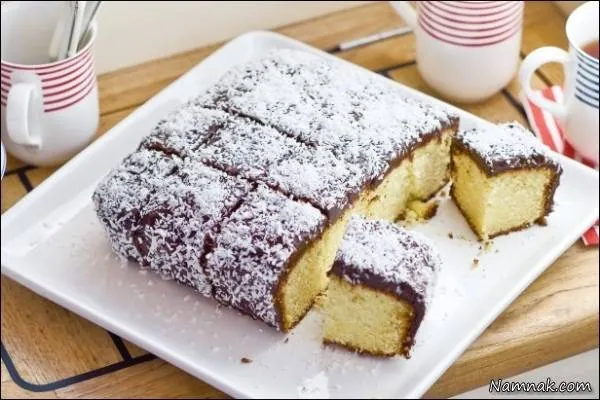 طرز تهیه کیک لامینگتون کیک لامینگتون