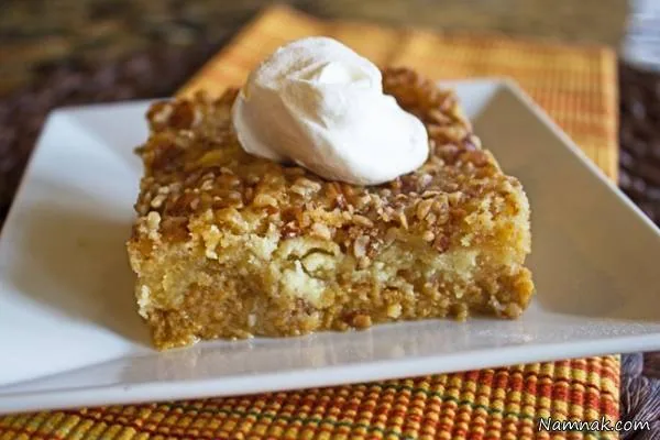 کیک کرانچ کدو تنبل کیک کرانچ