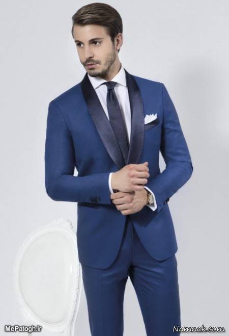 کت و شلوار آبی با کراوات کت و شلوار