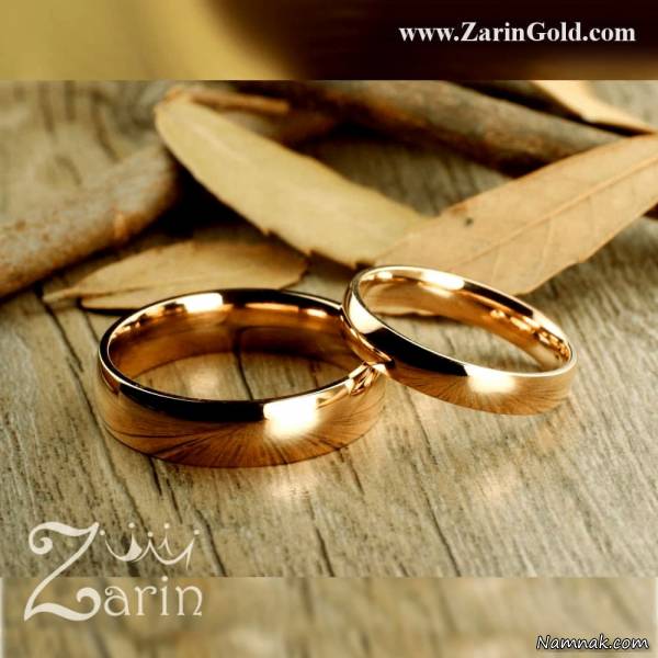 نمونه حلقه ازدواج طلای رنگ رز گلد حلقه ازدواج اسم