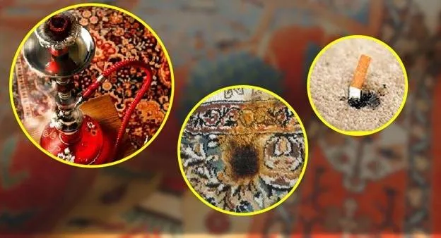 سوختگی فرش سوختن فرش با زغال