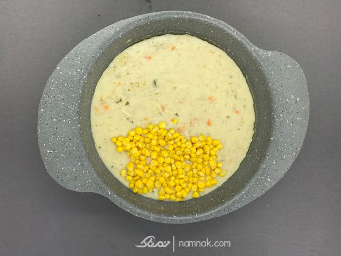 اضافه کردن ذرت به سوپ شیر ذرت سوپ شیر