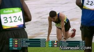 دونده ماراتن ، چهار دست و پاگذشتن جعفر مرادی ازخط پایان