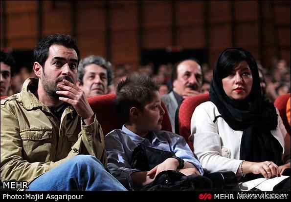 همسر و پسر شهاب حسینی در اکران فیلم ساکن طبقه وسط