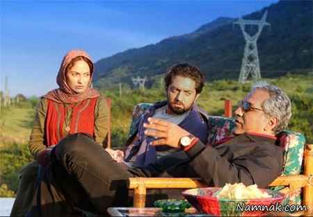 مهناز افشار مهران مدیری بهرام رادان و مهران مدیری و مهناز افشار در پل چوبی