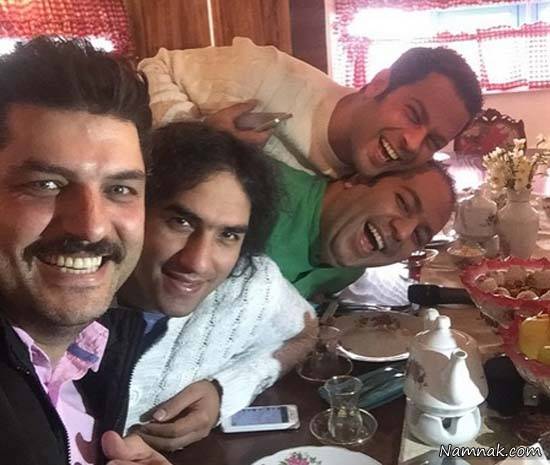 پژمان بازغی ، علی اوجی ، رضا یزدانی در رستوران سام درخشانی در رستوران خونه