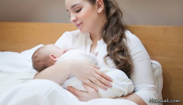 کاهش تب نوزاد با شیر دادن