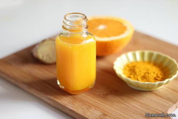 ماسک آب پرتقال و زردچوبه