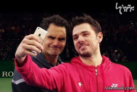 سلفی راجر فدرر با Wawrinka سلفی راجر فدرر با Wawrinka